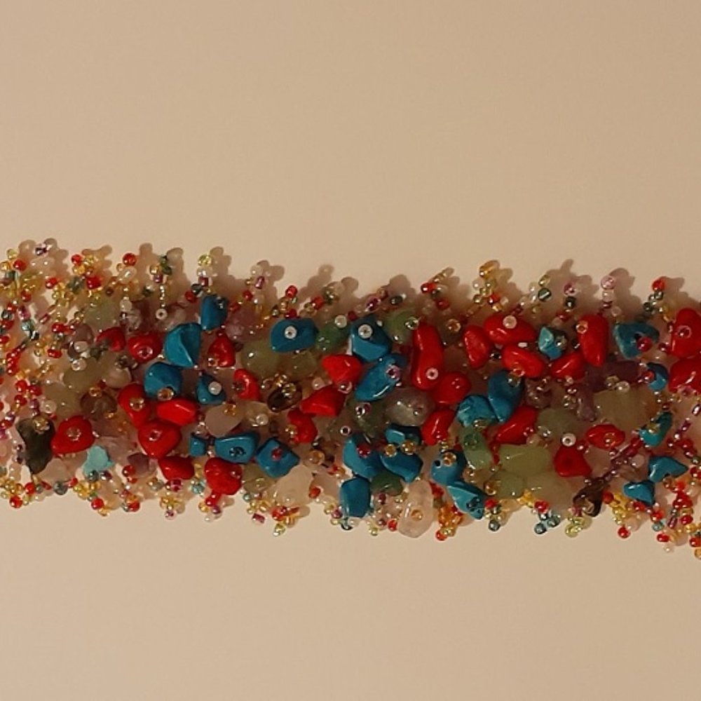 Multi Stone Adjustable Bracelet Multiple Gemstone… - image 3